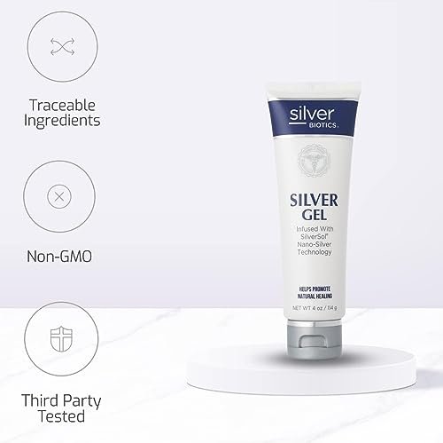 Silver Biotics First Aid Healing & Soothing Gel | Advanced SilverSol Technology | 20ppm | 4 Oz (Pack of 2) Avelisse