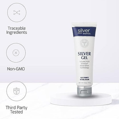 Silver Biotics First Aid Healing & Soothing Gel | Advanced SilverSol Technology | 20ppm | 4 Oz (Pack of 2) Avelisse