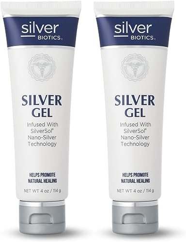 Silver Biotics First Aid Healing & Soothing Gel | Advanced SilverSol Technology | 20ppm | 4 Oz (Pack of 2) Avelisse