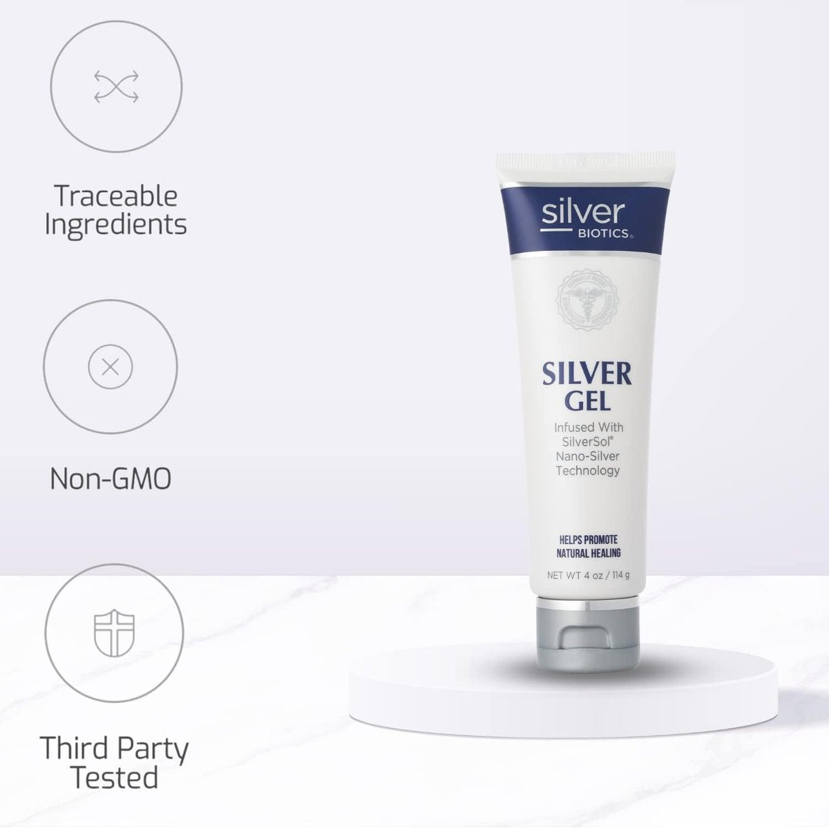 Silver Biotics First Aid Healing & Soothing Gel | Advanced SilverSol Technology | 20ppm | 4 Oz (Pack of 2) Avelisse