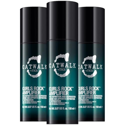 TIGI Catwalk Curls Rock Amplifier Shaping Cream – Defining Curl Cream for Wavy & Curly Hair, Flexible Hold & Frizz Control, 3-Pack (5.07 oz Each) Avelisse