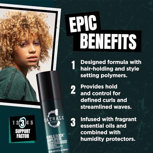 TIGI Catwalk Curls Rock Amplifier Shaping Cream – Defining Curl Cream for Wavy & Curly Hair, Flexible Hold & Frizz Control, 3-Pack (5.07 oz Each) Avelisse