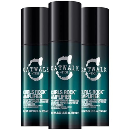 TIGI Catwalk Curls Rock Amplifier Shaping Cream – Defining Curl Cream for Wavy & Curly Hair, Flexible Hold & Frizz Control, 3-Pack (5.07 oz Each) Avelisse