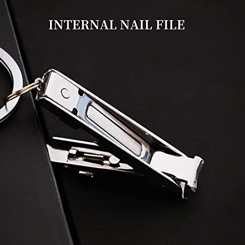 munkees Ultra-Thin Nail Clippers Keychain – Mini Foldable Nail Cutter with Key Ring, Stainless Steel, Portable for Travel & Outdoors (1-Pack) Avelisse