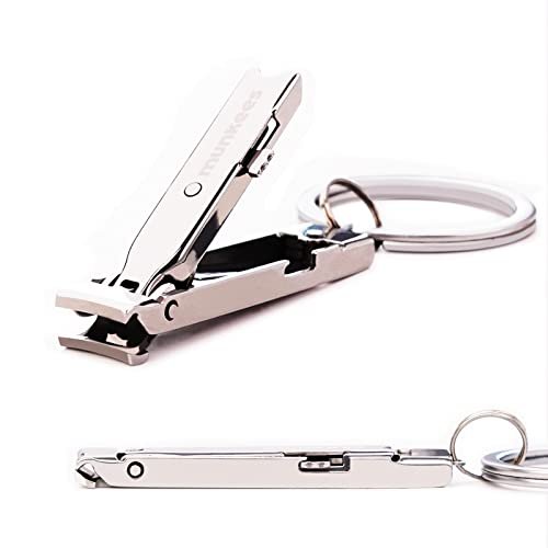 munkees Ultra-Thin Nail Clippers Keychain – Mini Foldable Nail Cutter with Key Ring, Stainless Steel, Portable for Travel & Outdoors (1-Pack) Avelisse
