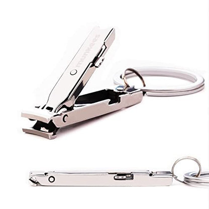 munkees Ultra-Thin Nail Clippers Keychain – Mini Foldable Nail Cutter with Key Ring, Stainless Steel, Portable for Travel & Outdoors (1-Pack) Avelisse