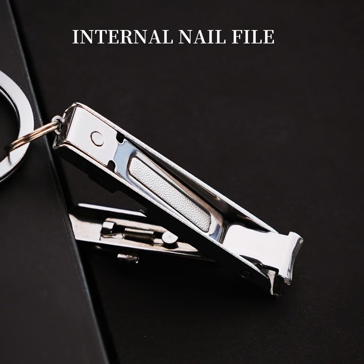munkees Ultra-Thin Nail Clippers Keychain – Mini Foldable Nail Cutter with Key Ring, Stainless Steel, Portable for Travel & Outdoors (1-Pack) Avelisse