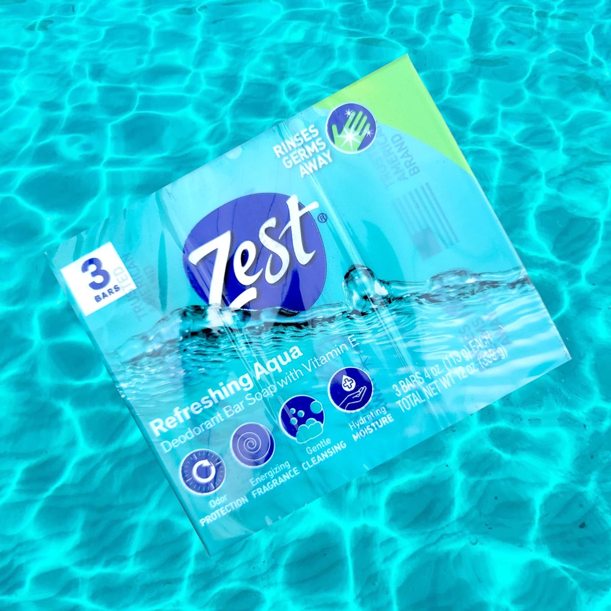 Zest Refreshing Aqua Bars Deodorant Bar Soap with Vitamin E, 3 Bars 4 OZ (113g) Each - 3 Pack - görsel 4