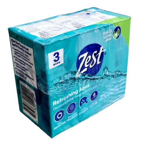 Zest Refreshing Aqua Bars Deodorant Bar Soap with Vitamin E, 3 Bars 4 OZ (113g) Each - 3 Pack - görsel 1