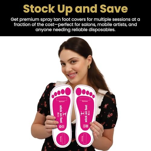 STICKONFEET Premium Feet Pads for Spray Tanning – Disposable Foot Protectors for Salons & Mobile Pros – 25 Pairs Avelisse