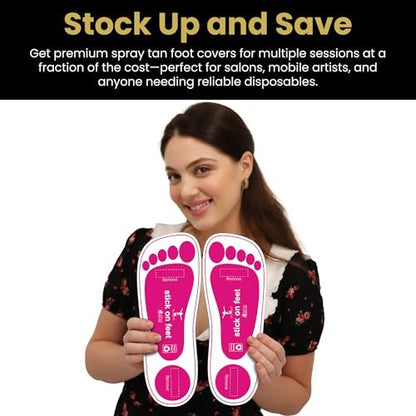 STICKONFEET Premium Feet Pads for Spray Tanning – Disposable Foot Protectors for Salons & Mobile Pros – 25 Pairs Avelisse