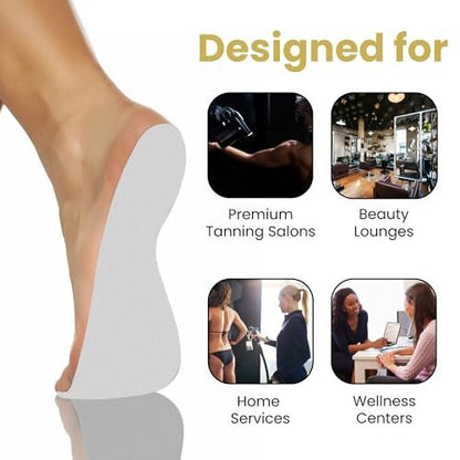 STICKONFEET Premium Feet Pads for Spray Tanning – Disposable Foot Protectors for Salons & Mobile Pros – 25 Pairs Avelisse