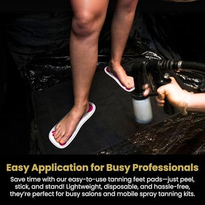STICKONFEET Premium Feet Pads for Spray Tanning – Disposable Foot Protectors for Salons & Mobile Pros – 25 Pairs Avelisse