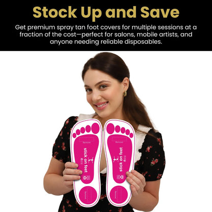 STICKONFEET Premium Feet Pads for Spray Tanning – Disposable Foot Protectors for Salons & Mobile Pros – 25 Pairs Avelisse