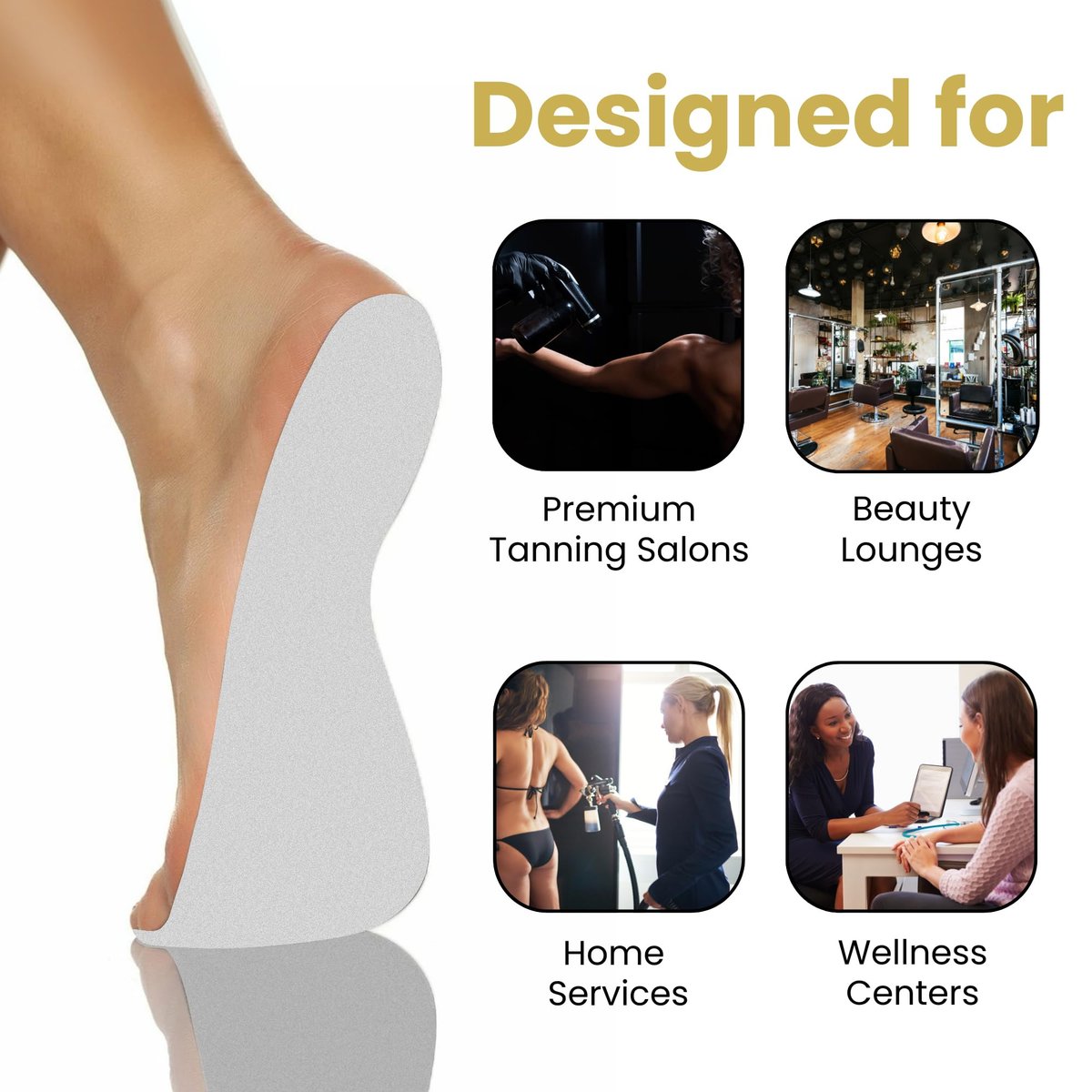 STICKONFEET Premium Feet Pads for Spray Tanning – Disposable Foot Protectors for Salons & Mobile Pros – 25 Pairs Avelisse