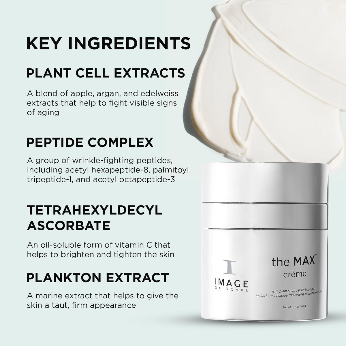 IMAGE Skincare the MAX Crème | Anti-Aging Night Cream for Firming, Tightening, Smoothing, and Evening Skin Tone | 1.7 oz Avelisse