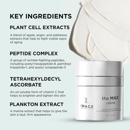 IMAGE Skincare the MAX Crème | Anti-Aging Night Cream for Firming, Tightening, Smoothing, and Evening Skin Tone | 1.7 oz Avelisse