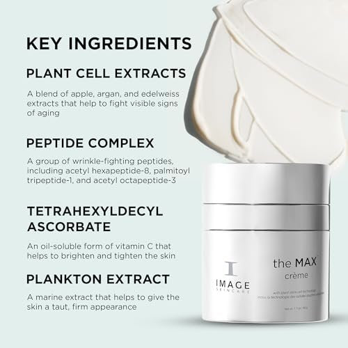 IMAGE Skincare the MAX Crème | Anti-Aging Night Cream for Firming, Tightening, Smoothing, and Evening Skin Tone | 1.7 oz Avelisse