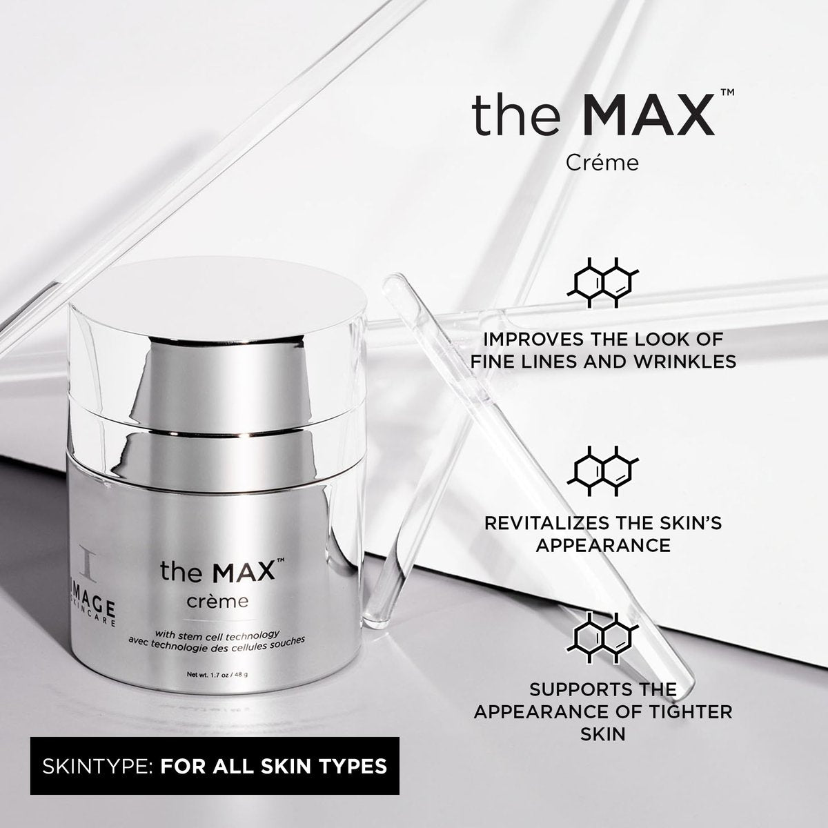 IMAGE Skincare the MAX Crème | Anti-Aging Night Cream for Firming, Tightening, Smoothing, and Evening Skin Tone | 1.7 oz Avelisse