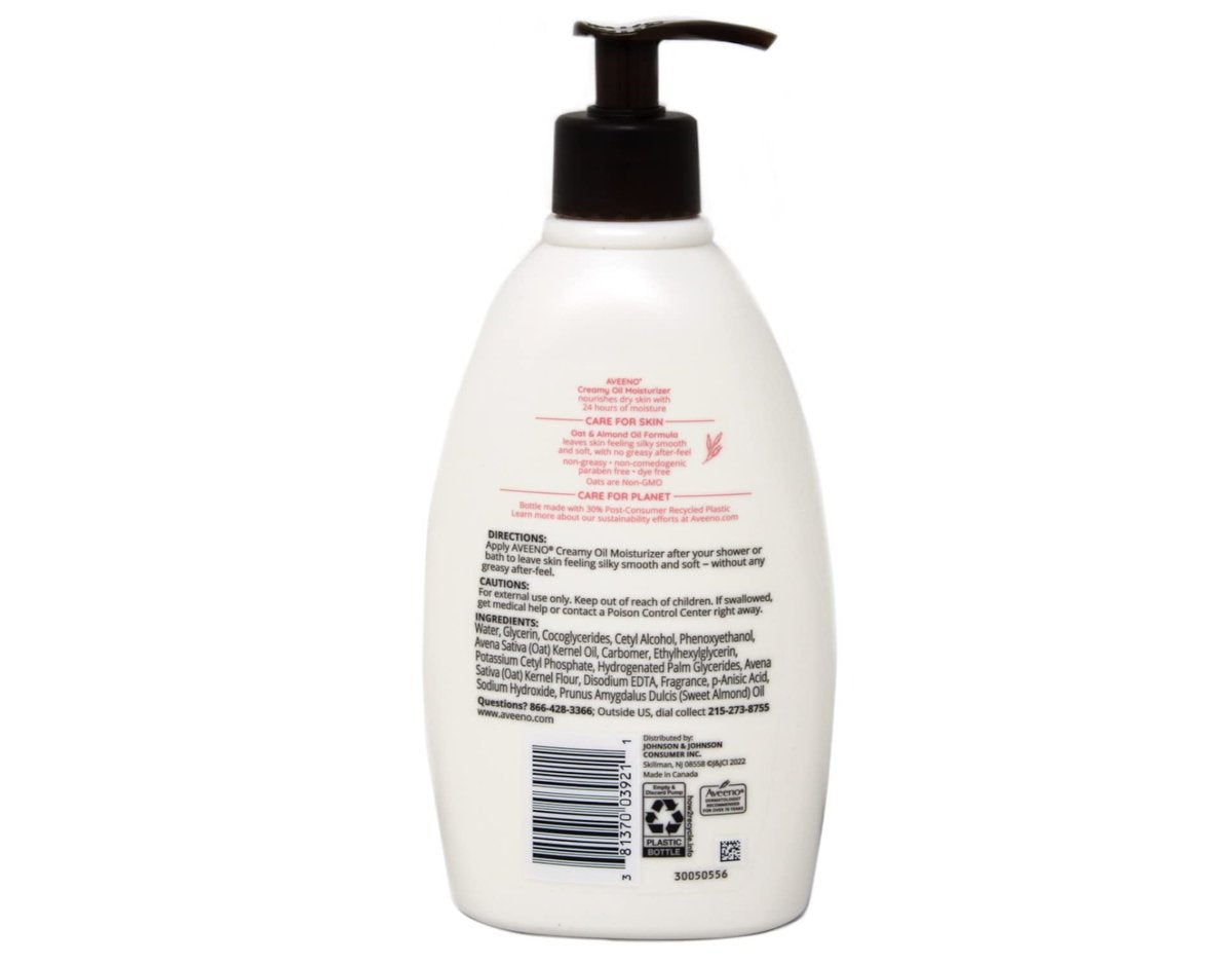 Aveeno Creamy Oil Body Moisturizer, 12 oz – Deeply Hydrating, Lightweight Oil for Dry Skin Avelisse