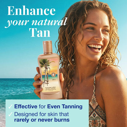 Panama Jack Sunscreen Tanning Lotion SPF 4 - Antioxidant Moisturizing Formula, 6 FL OZ