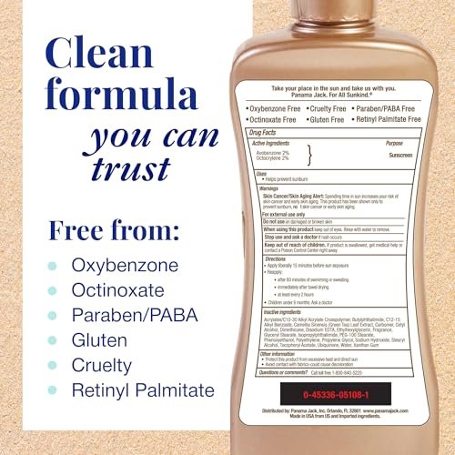 Panama Jack Sunscreen Tanning Lotion SPF 8 - Water Resistant, Antioxidant Moisturizing Formula, 6 Fl Oz - görsel 12