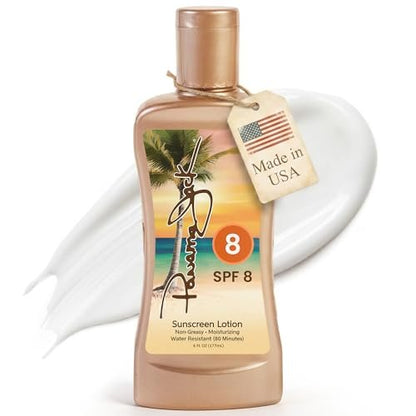 Panama Jack Sunscreen Tanning Lotion SPF 8 - Water Resistant, Antioxidant Moisturizing Formula, 6 Fl Oz
