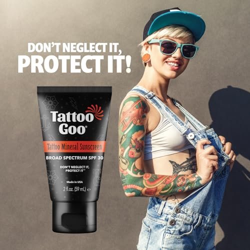 Tattoo Goo Zinc Oxide Mineral Sunscreen SPF 30 – Broad Spectrum UVA/UVB Protection, Tattoo Fade Shield, Non-Greasy, Fragrance-Free, 2 fl oz - görsel 4