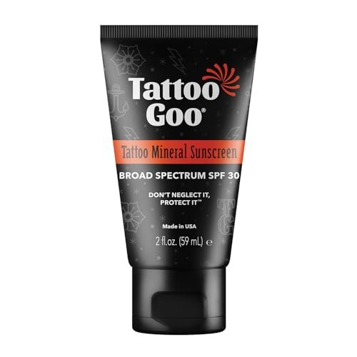 Tattoo Goo Zinc Oxide Mineral Sunscreen SPF 30 – Broad Spectrum UVA/UVB Protection, Tattoo Fade Shield, Non-Greasy, Fragrance-Free, 2 fl oz - görsel 2