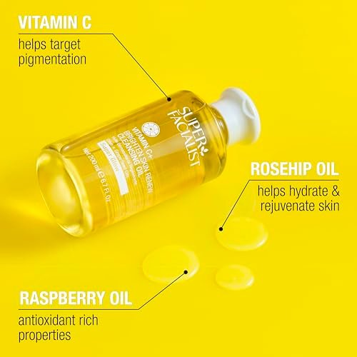 Super Facialist Face Cleanser Oil – Gentle Cleansing Oil with Vitamin C, Waterproof Makeup Remover & Facial Wash for All Skin Types, 6.76 oz - görsel 6
