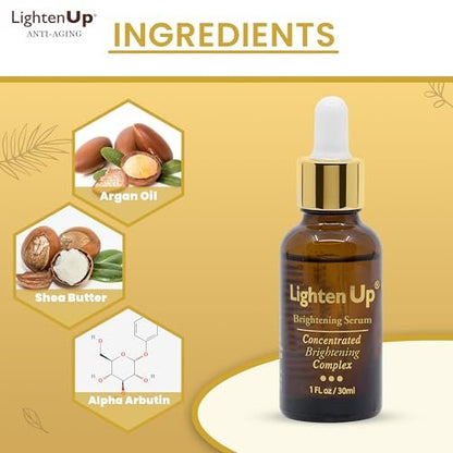 OMIC Lighten-Up Skin Brightening Serum with Argan Oil and Shea Butter - 1 Fl Oz / 30 ml Avelisse
