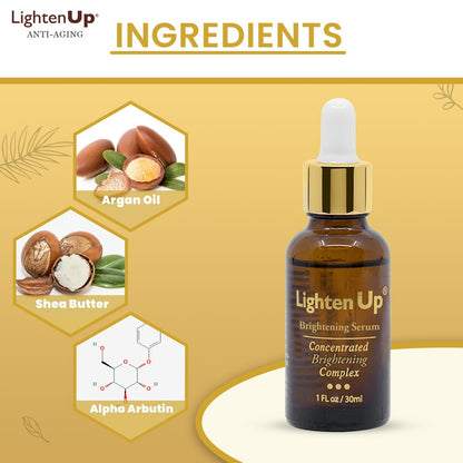 OMIC Lighten-Up Skin Brightening Serum with Argan Oil and Shea Butter - 1 Fl Oz / 30 ml Avelisse