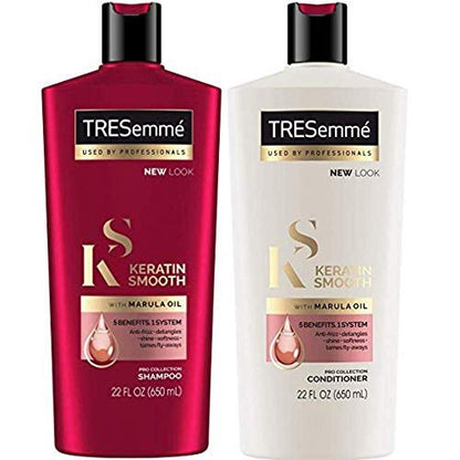 TRESemmé Keratin Smooth Shampoo and Conditioner Set - 22 Fl Oz Each, Sulfate-Free Formula for Frizz Control Avelisse