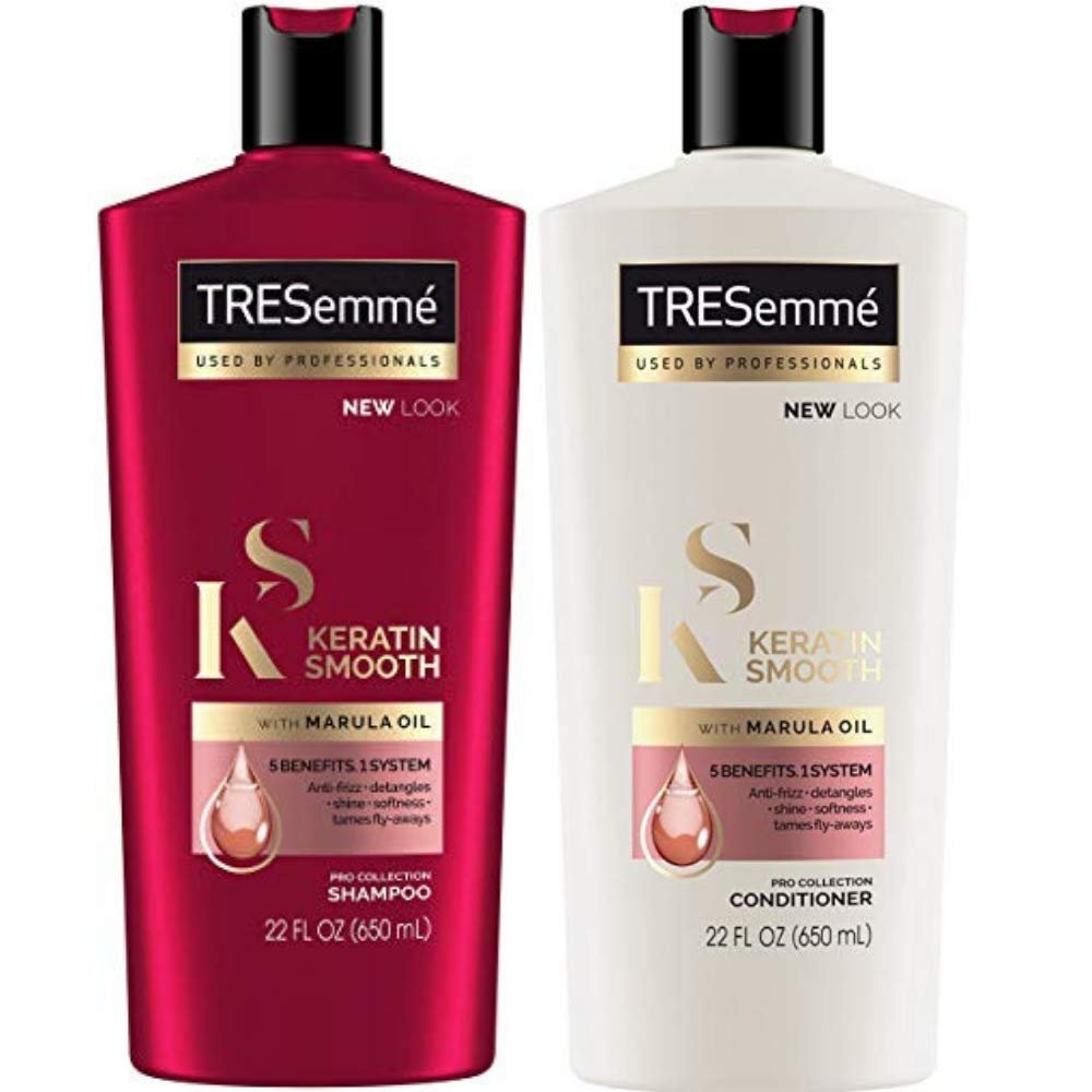 TRESemmé Keratin Smooth Shampoo and Conditioner Set - 22 Fl Oz Each, Sulfate-Free Formula for Frizz Control Avelisse