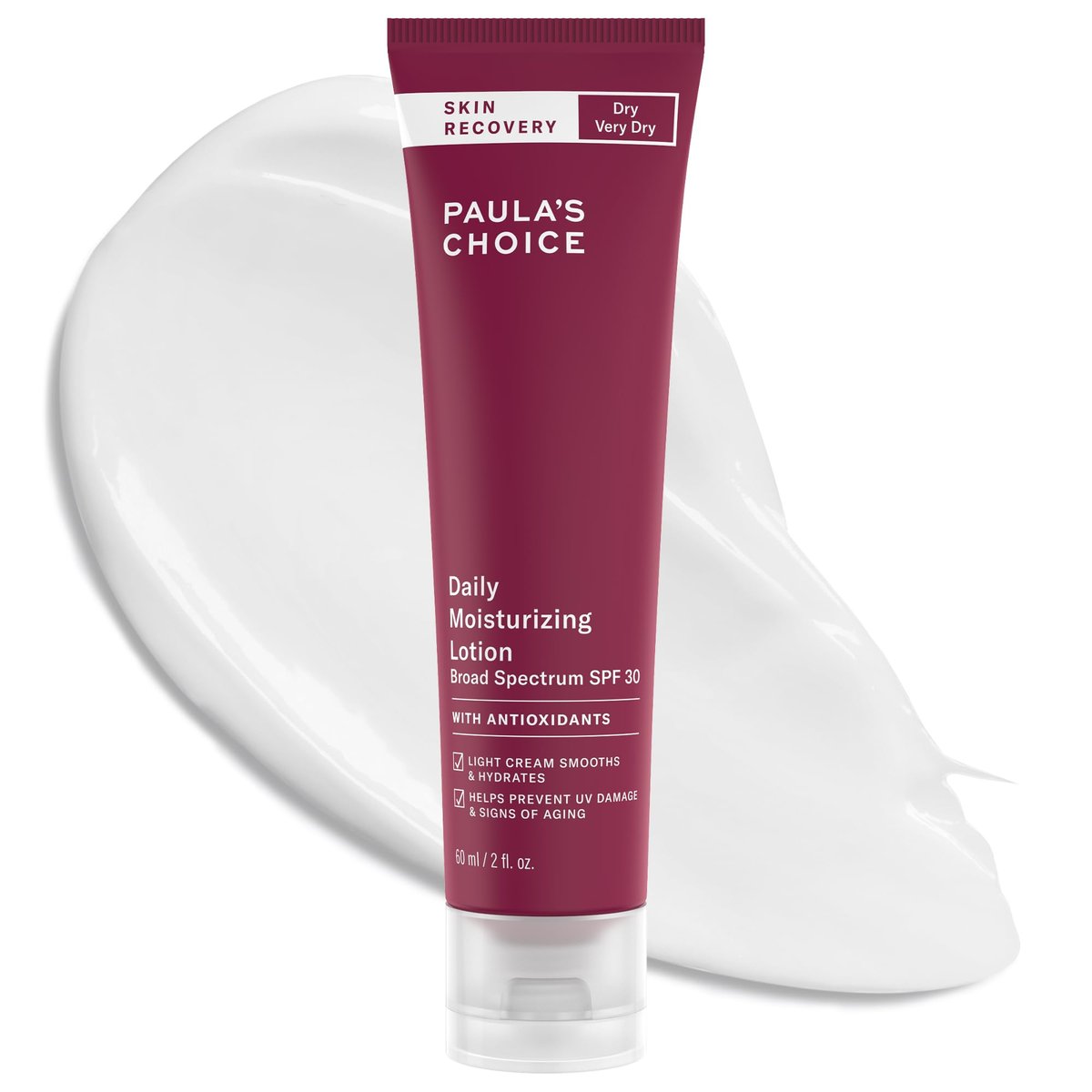 Paula's Choice SKIN RECOVERY Daily Moisturizing Lotion SPF 30 – Mineral Sunscreen for Face with Oat & Cucumber, UVA/UVB Protection, Fragrance-Free, 2 oz Avelisse