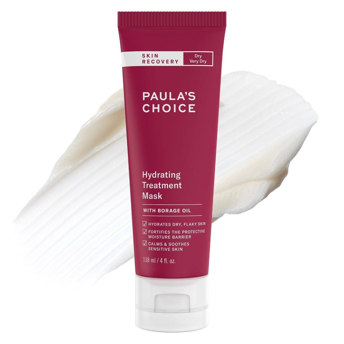 Paula's Choice SKIN RECOVERY Hydrating Treatment Face Mask - Overnight Mask with Primrose Oils, Vitamin C, A, E & Hyaluronic Acid for Smooth, Calm, Hydrated Skin - 4 oz Avelisse