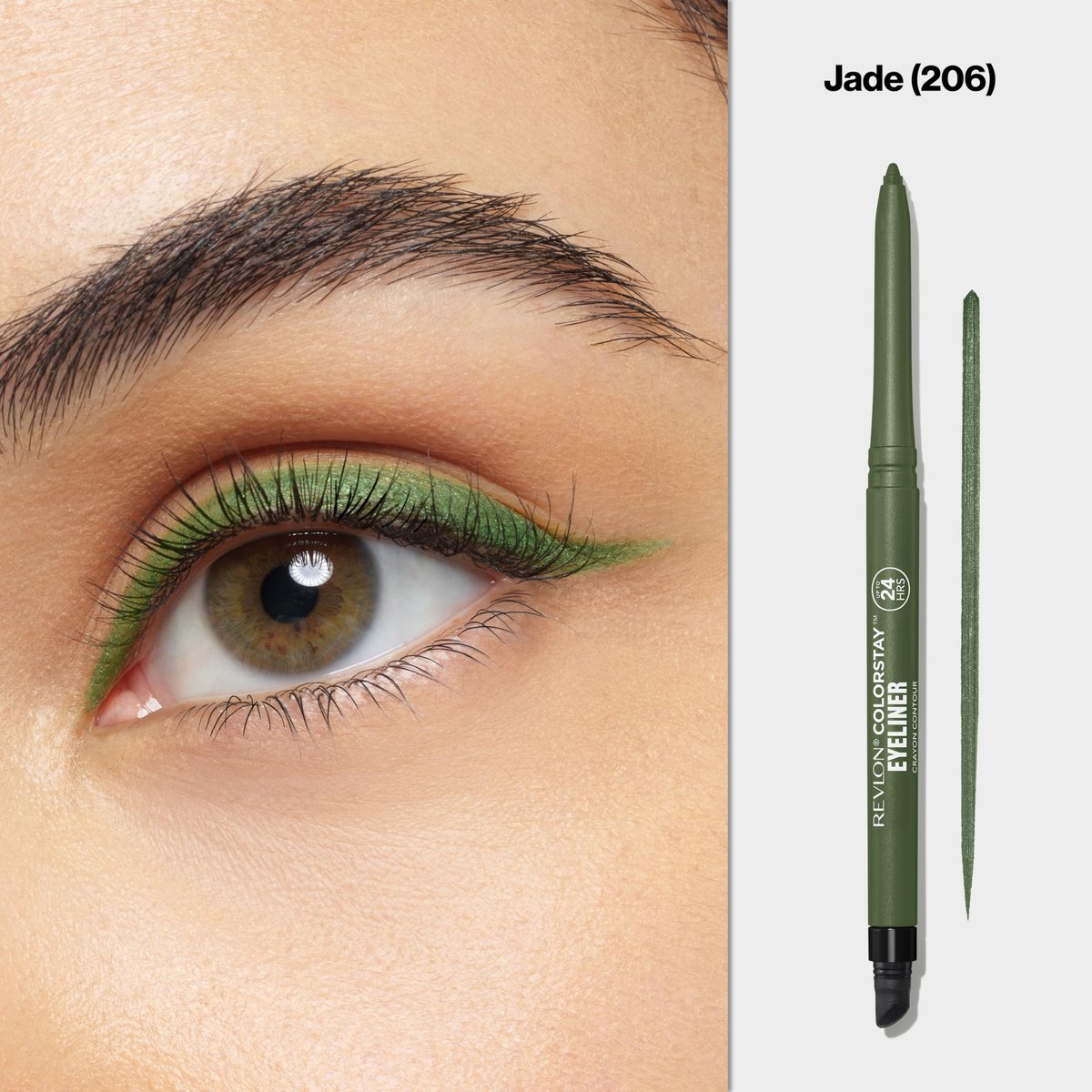 Revlon ColorStay Waterproof Eyeliner Pencil – Smudge-Proof, Long-Lasting Eye Makeup with Built-In Sharpener, Jade, 0.01 oz - görsel 3