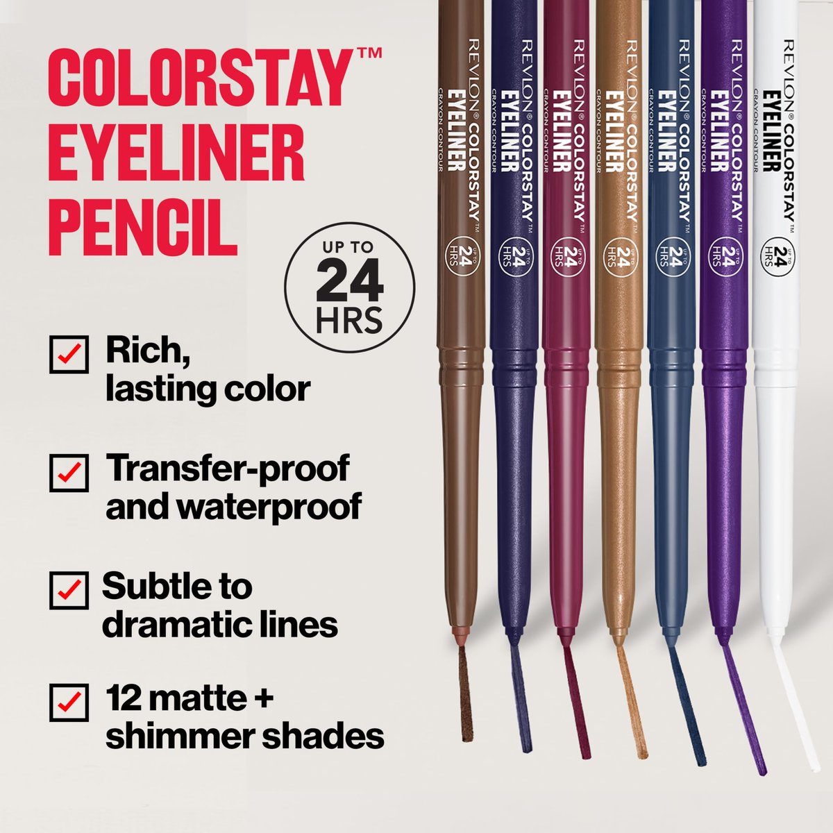 Revlon ColorStay Waterproof Eyeliner Pencil – Smudge-Proof, Long-Lasting Eye Makeup with Built-In Sharpener, Jade, 0.01 oz - görsel 5