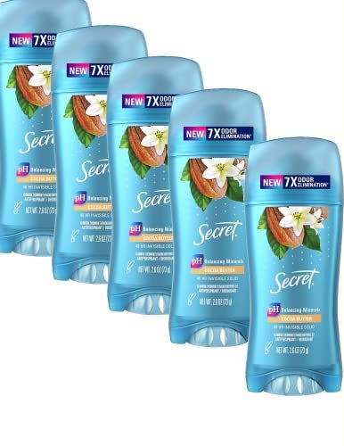 Secret Scent Expressions Invisible Solid Coco Butter Antiperspirant & Deodorant, 2.6 oz (Pack of 5) Avelisse
