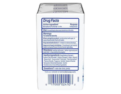 Dial Antibacterial Bar Soap, Refresh & Renew, White Bar Soap 3-4 oz, 2 Pack Avelisse