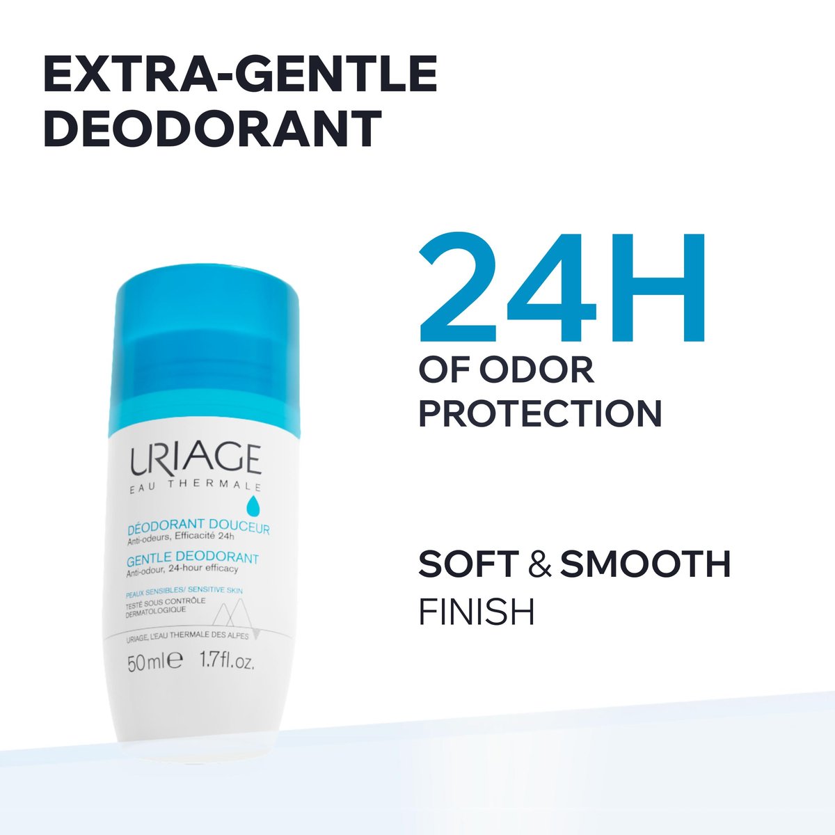 Uriage Deodorant for Sensitive Skin – Aluminum-Free, 24-Hour Odor Protection, No White Marks, Unisex - görsel 3