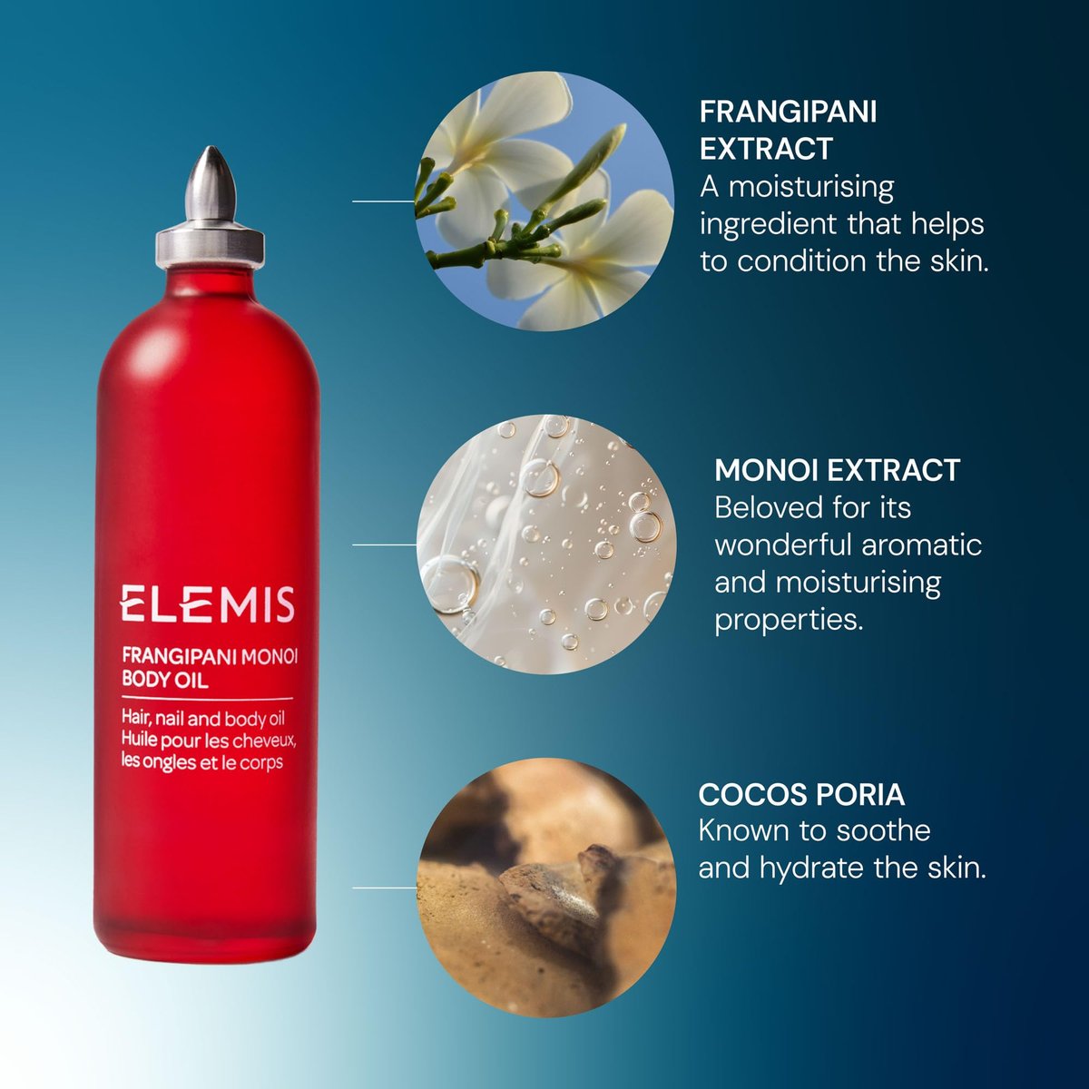 ELEMIS Frangipani Monoi Body Oil 100ml – Luxurious Nourishing Oil for Soft, Hydrated Skin & Hair Avelisse