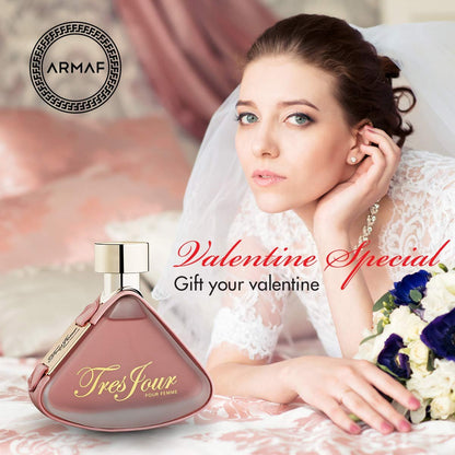 Armaf Tres Jour for Women Eau de Parfum Spray, 3.4 oz – Elegant & Long-Lasting Floral Fragrance
