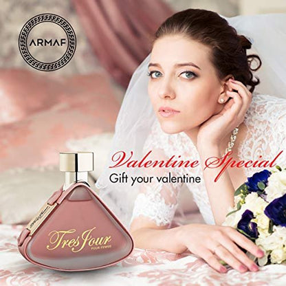 Armaf Tres Jour for Women Eau de Parfum Spray, 3.4 oz – Elegant & Long-Lasting Floral Fragrance