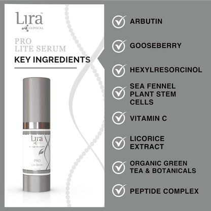 Lira Clinical PRO Lite Serum – Discoloration Correcting Face Serum with Vitamin C & Hyaluronic Acid for Dark Spots, Pore Tightening & Hydration Avelisse