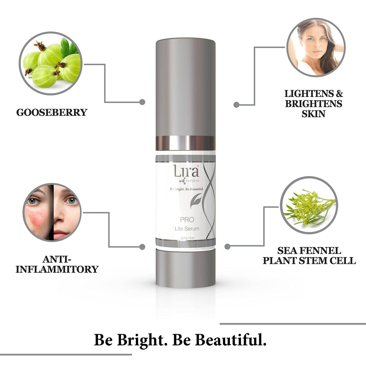 Lira Clinical PRO Lite Serum – Discoloration Correcting Face Serum with Vitamin C & Hyaluronic Acid for Dark Spots, Pore Tightening & Hydration Avelisse