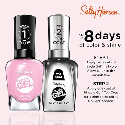 Sally Hansen Miracle Gel Nail Polish - Smartease Baby Pink - No UV Light Needed, Long-Lasting Gel-Like Finish