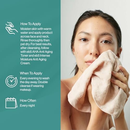 eb5 Exfoliating AHA Cleansing Lotion – Gentle Anti-Aging Cleanser for Glowing Skin, 6 Fl Oz Avelisse
