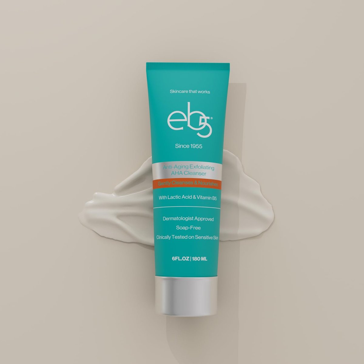 eb5 Exfoliating AHA Cleansing Lotion – Gentle Anti-Aging Cleanser for Glowing Skin, 6 Fl Oz Avelisse