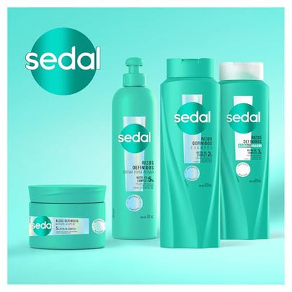 Sedal Rizos Definidos Styling Cream – 300 ml (10.14 Fl Oz) for Defined, Frizz-Free Curls